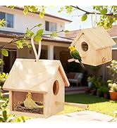 Amazon.co.jp: aleawol 野鳥用巣箱 完成品 鳥の巣 透明な覗き窓付き